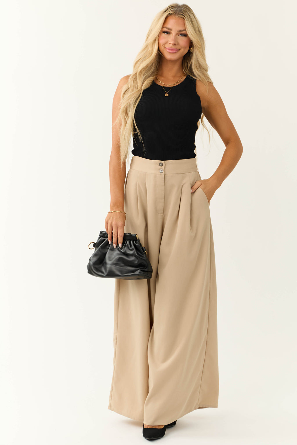 Women’s Black Ribbed Knit Tank Top